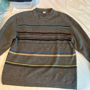 Gap Grey and Multi Strip Sweater